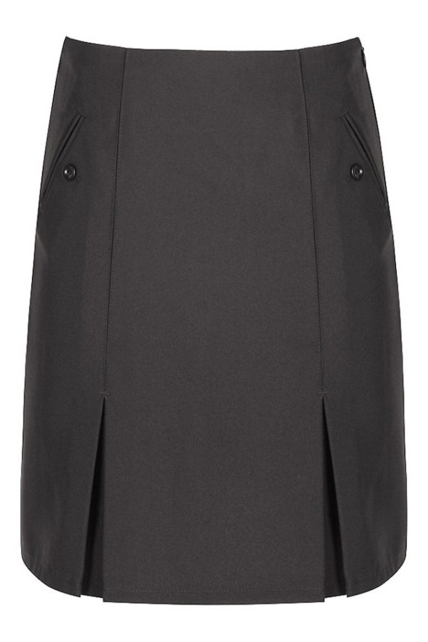 Junior Grey Twin Pleat Skirt