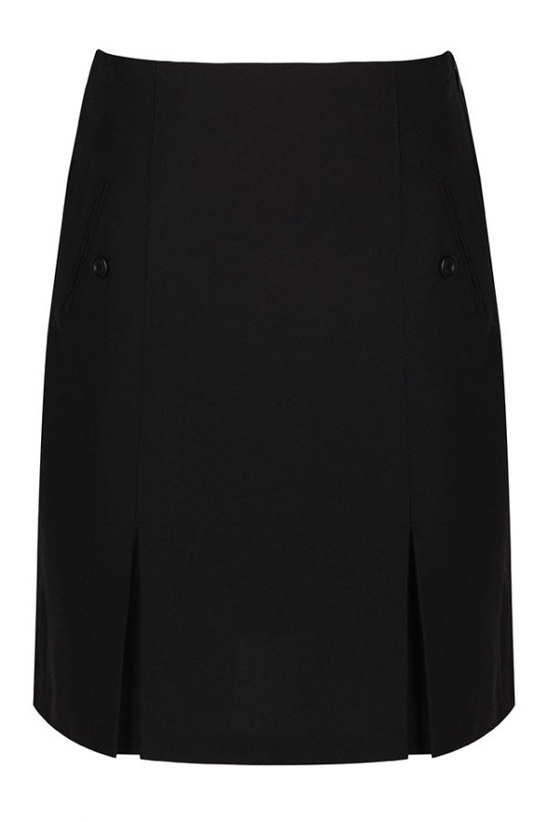 Junior Black Twin Pleat Skirt